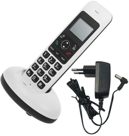 jojofuny Telefoni Cordless Digitali per Uso Domestico Telefono Cordless Tasti Grandi Centralino Telefonico Espandibile Spina UE