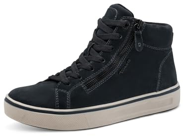 TAMARIS Comfort damsneakers, high modestövlar, marinblå mocka, 42 EU, Marin mocka, 42 EU