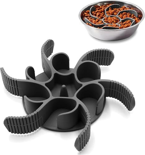 Slow Feeder Dog Bowl,Makes Meal Time Fun, Slows Down Eating, Promotes Healthy Digestion, Prevents Bloat, Slip Resistant and Durable, Food and Water Bowl, Size Large