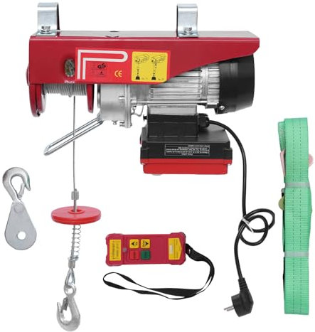 Elektrische Seilwinde, 550W 220V Seilhebezug mit Drahtlose Fernbedienung, Doppelkabel 250kg, Einzelkabel 125kg, für Landwirtschaft, Fabriken, Docks