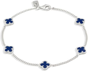 Kuzzoi Buddha Herren Silber Armband mit Emaille Kleeblatt 925 Silber