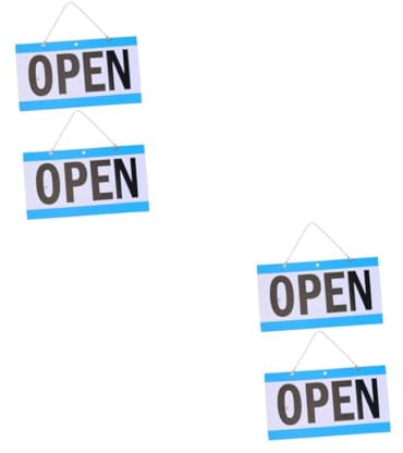 Housoutil 2 Series Señales Comerciales Señales De Cierre Abierto Para Negocios Cartel Abierto Cerrado Con Letreros Abiertos Para Ventana De Negocios Signo Abierto Y Cerrado Azul 2 Piezas*2