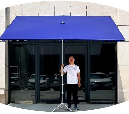 ZIUSFAC Sombrilla De Mercado Rectangular Sombrilla Parasol Inclinable Parasol Terraza 250×200 200×200cm Sombrilla Terraza Exterior Sombrilla De Jardín Patio Trasero(Blue,2.5x2m/8.2x6.5ft)
