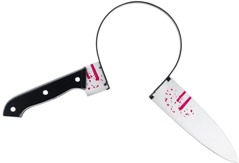 WUBAYI Diadema de cuchillo para Halloween, espeluznante efecto de cuchillo falso a través de la cabeza, diademas aterradoras de Halloween para adultos, niños, hombres, mujeres, accesorio de disfraz