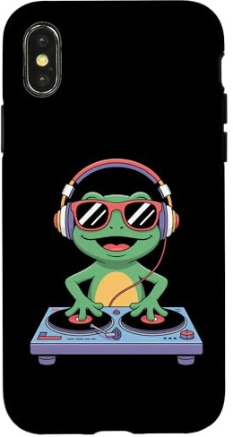 Rana DJ Divertido Tocadiscos Audífonos Carcasa para iPhone X/XS