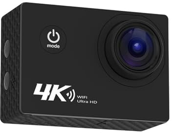 4K Action Camera Ultra HD 16MP WiFi Schermo da 2.0 pollici 170D DVR Webcam subacquea 30M Casco Video Registrazione Sport Camera(With 64G Card)