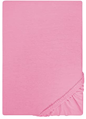 biberna Jersey Spannbettlaken 90x200-100x200 cm Rose | 100% Baumwolle Spannbetttuch für Einzelbetten | Atmungsaktiv, Bügelfrei & mit Rundumgummizug | Oeko-TEX Zertifiziert | Modell 0077155