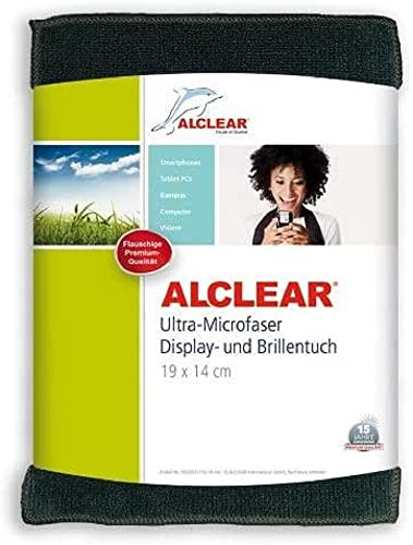 ALCLEAR International 950003A Panno in Microfibra per Schermi, Iphone, Ipad, Ipod, 19 x 14 cm, Antracite, Non Lascia Aloni, Visualizzazione Nitida, Senza Sostanze Chimiche Né Detergenti