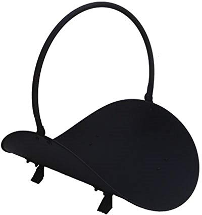 JVL Black Mendip Iron Fireside Fire Companion Log Basket Holder with Handle