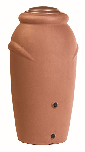 Prosperplast Regentonne Wassertonne Regenfass Wassertank Amphore 210L mit Wasserhahn (Terracotta)