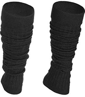 Ateena Calentadores Modernos para Ballet, Baile, Aeróbico Deportivo, Calentar, Calientapiernas de la Pierna de Algodón para Mujer, Talla única, Negro