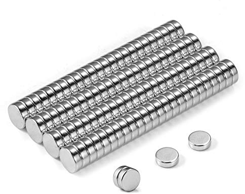 BTLIN Neodym Magnet Mini, Stark Klein Rund Magnete für Kühlschrank, Whiteboard, Magnettafel, Pinnwand, Tafel, Handwerk, 6x2 mm 100 Stück