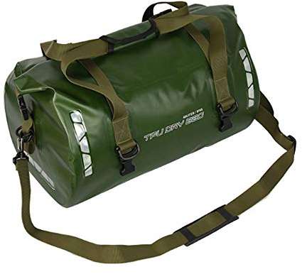 wasserdichte Motorrad Hecktasche mit Großer Kapazität Leder Motocross Rücksitz Tasche Knight Riding Luggage Soft Rucksack,Green,66L