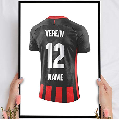 Elbeffekt Holzbild Frankfurt - personalisierbar zum Hinstellen/Aufhängen optional beleuchtet, Fan Geschenk mit Spruch auf Holz - Aufsteller Dekoration - persönliches Geschenk