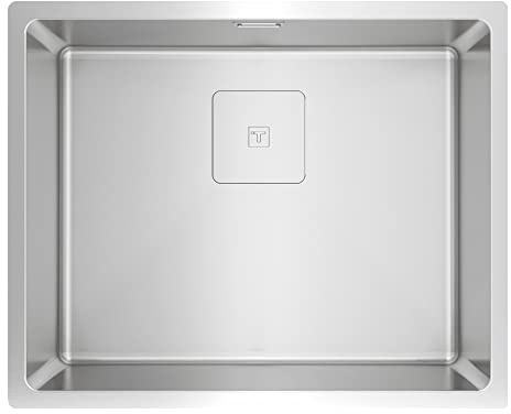 TEKA Fregadero de Una Cubeta 60 cm Acero Inoxidable, Triple Instalación, Profundidad 200mm, SilentSmart, Tratamiento PureClean, SoftTexture, Acero (18/10) FlexLinea RS15 50.40