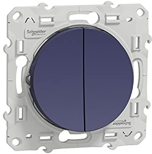 Schneider Electric - Odace, Double Poussoir Cobalt, à vis, Connexion Rapide - S550216