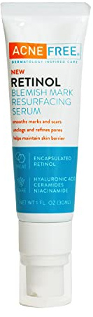 AcneFree Retinol Blemish Mark Resurfacing Serum with Hyaluronic Acid, and Niacinamide | Helps to Reduce the Appearance of Acne Marks | Redness Control | 1 Ounce