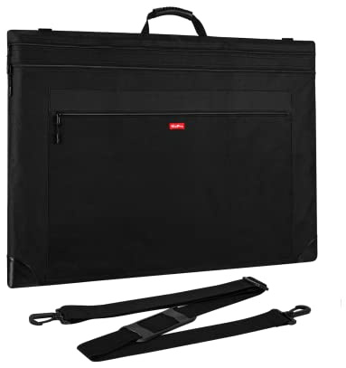 Nicpro Bolsa Ligera de la Cartera del Arte, 54 x 69 cm de Almacenamiento de la Lona del Arte Negro, Carpeta de la Cartera para Las Ilustraciones para el Cartel, el Dibujo y el Dibujo