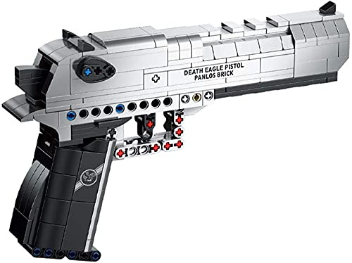 AKOGD Technik Bausteine Schießwaffe Modell, 360 Teile Pistole Bausatz mit Schussfunktion, Bausteine Waffen-Gewehr Bauset
