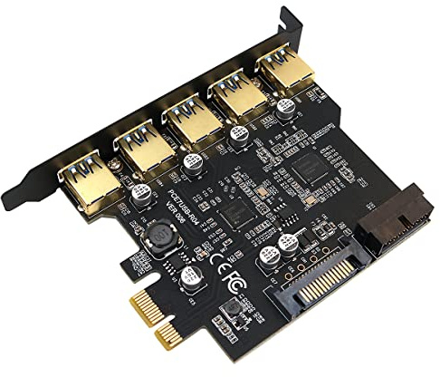 POFET USB3.0 Erweiterungskarte 5-Port + 19-Pin Adapterkarte NEC Main Control D720201 Festplatte IPFS Transfer