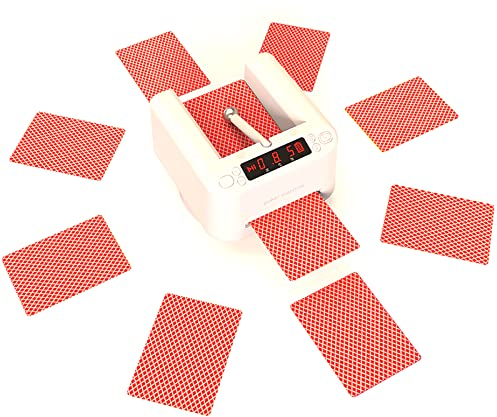 Distributeur de cartes électrique, outil de distribution de cartes à jouer universel anti-triche rotatif à 360 ° avec nappe et poker Machine de distribution de cartes rotative pour UNO, Blackjack, Tex