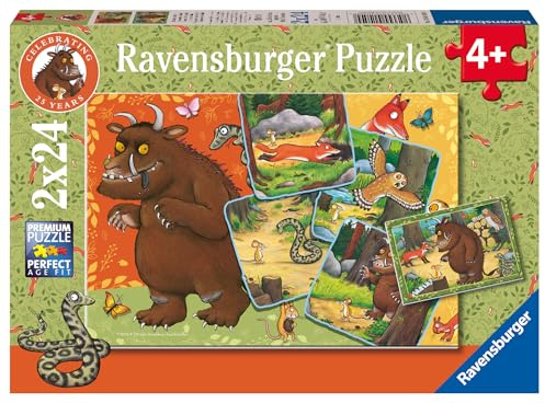 Ravensburger Puzzle 25 Jahre Grüffelo! - 2x24 Teile Puzzle ab 4 Jahre | 2x24 Teile Der Grüffelo Puzzle, Kinderpuzzle ab 4 Jahre, Ravensburger Qualität