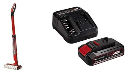 Einhell Nettoyeur de sols sans fil CLEANEXXO Power X-Change (18 V, rouleau-brosse 290 mm, mode BOOST, fonction autonettoyante, alimentation en eau modulable) avec Chargeur et Batterie 2,5Ah