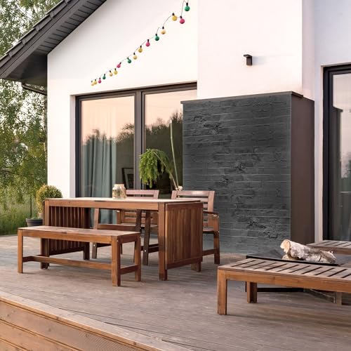 dedeco Outdoor-Rückwand Dekor Wand für Garten, Terrasse, als Außenfassade Paneel Motiv: Ziegelsteine V3, 300 x 150 cm, Nano-Protect: matt, wasserfest, robust, Wandverkleidung aus Hartschaum PVC