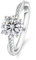 KRKC&CO Verlobungsring Damen Moissanite Solitärring, 2 Karat Moissanit Diamant Ring, VVS1 D Farbe, 925 Silber Weißgold, Verlöbnis Hochzeitstag Jubiläum Geburtstag Geschenk für Frauen, 52 (16.5)