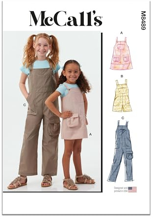 MCCALLS Sewing Pattern M8489HH Children's and Girls' Pinafore and Overalls HH (3-4-5-6)