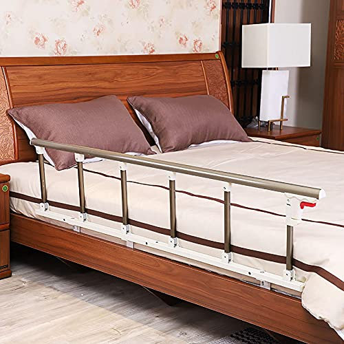 WQZStar Bettgitter, Faltbare Schutzgeländer, Sicherheits-Seitenschutz für ältere Menschen, Erwachsene, Hilfsgriff, Bettgeländer, Krankenhaus-Metallgriff-Stoßstange, hoch 35 cm/6 Gänge