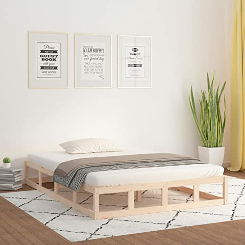 Bulliing Massivholzbett Bettgestell Bed Frame Bett Mit Bettkasten Hausbett Bett Massivholz 200x200 cm - 820816