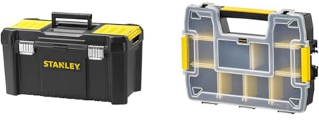 Stanley Stst1-75521 Boite À Outils avec 2 Organiseurs Sur Le Couvercle - Plateau Porte-Outils & STST1-70720 - Organiseur SortMaster, noir, transparent