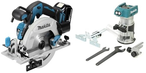 Makita DHS680Z 18V Li-Ion LXT 165mm Brushless Circular Saw - Batteries and Charger Not Included & DRT50ZX4 18V Li-Ion LXT Brushless Router Trimmer - Batteries and Charger Not Included