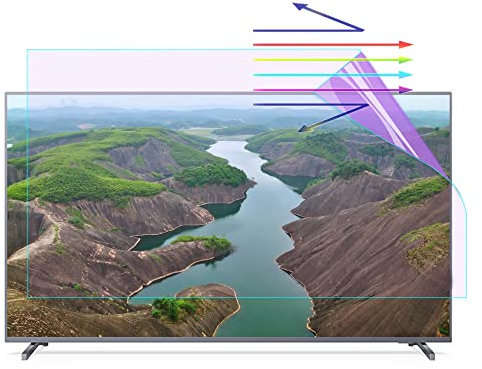 HBALDTEDC TV-Bildschirmschutzfolie, Matte Anti-Glare-, Anti-Kratz-/Anti-Blaulicht-Folie lindert die Augenbelastung for LCD, LED, OLED und QLED 4K HDTV(60in 1327x749mm)