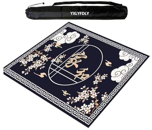 YXLYFDLY Tapete grande de Mahjong con respaldo de goma, mantel grueso antideslizante, tapete de mesa para Mahjong, Paigow, Poker, cartas y juegos de mesa (60 cm)