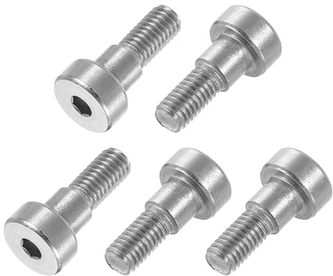 uxcell 6Pcs 304 Stainless Steel Shoulder Bolt 6mm Shoulder Dia 5mm Shoulder Length M5 Thread Hex Socket Shoulder Bolts for Textile Hydraulic Injection Molding Machinery Industries