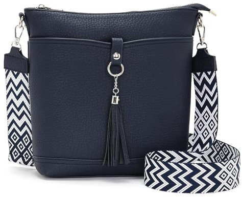 Sasrymnl große umhängetasche damen mittelgroß dunkelblau handtasche damen mittelgroß handtasche damen groß Veganes Leder crossbody bag damen groß