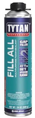 TYTAN Professional Fill All 1 Pack 24 oz Expanding Foam Sealant – Gap & Crack Filler for Windows, Doors & Walls, Air Seal, Waterproof Polyurethane Foam (1x24 oz), Gun Not Included
