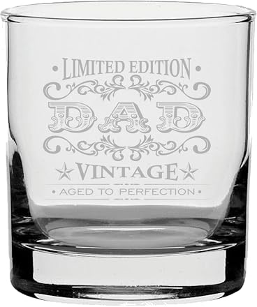 Vaso de whisky grabado vintage para papá