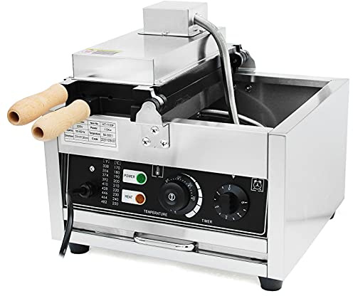 Mordedura eléctrica de acero inoxidable, 1500 W Bubble Waffle Maker,Máquina de gofres Comercial Electric Ball Machine, antiadherente comercial antiadherente, para panaderías, restaurantes, quioscos