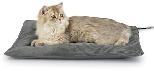 Petace Manta Térmica para Gatos de Exterior, Almohadilla Térmica Suave con Cable de Acero, Cama Térmica de Exterior para Gatos y Perros, 40 x 50 cm, 40 Vatios