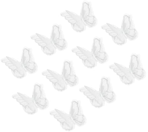 PATIKIL 10Stk Schmetterling Applikationen Verzierungen 2 Zoll Doppelschicht Spitze Organza Schmetterling Aufnäher Nähen Applikationen Für Hochzeit Braut Kleidung Hut Vorhang Weiß