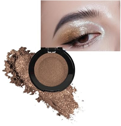 Fard a Paupiere Paillette, Taupe Longue Durée Ombre à Paupières Pailleté | Palette Fards à Paupières Waterproof, Highly Pigmented Facile à Estomper, Avec Miroir et Pinceau Maquillage Cadeau Femme