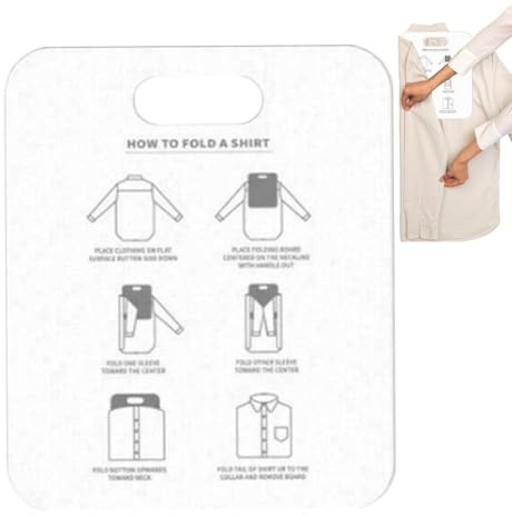 Planche Pliante pour Chemises – Panneau réglable | Outil de Rangement Rapide pour Les vêtements | Plateau Compact pour Chemises | Accessoire de Linge pour Un soigné