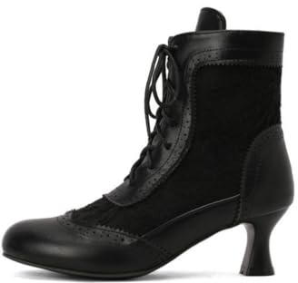 Générique Chaussures Femme Brogue à Petit Talon Aiguille, Style Vintage à Lacets pour Un Look Rétro et Élégant,Noir,43 EU