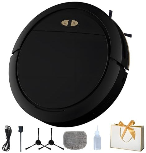 NNBWLMAEE Glide M7 - Smart Robot Vacuum Original, Robot Vacuum Cleaner with Mop, Laser Navigation, App Control, Easy to Clean Floors, Carpets, and Pet Hair, for Familie, Kitchen, Bedroom (Black)