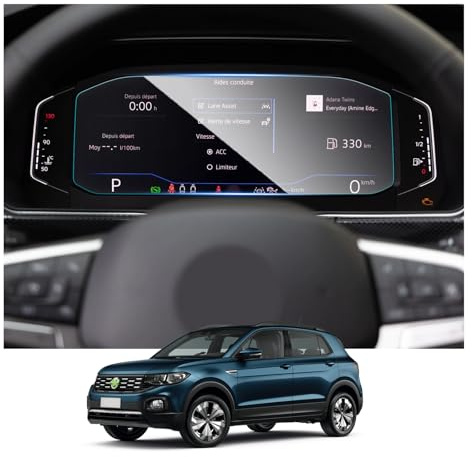 RUIYA Compatible avec 2019-2025 2026 VW T-Cross 10,25 Digital Cockpit Pro Film de protection, Film Protecteur d'écran en Verre Cockpit Protection d'écran T-Cross Accessoire 9H Anti-chocs