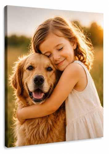 Pet-Jos Foto auf Leinwand mit eigenem Bild – Personalisierter Leinwanddruck auf Keilrahmen – Individuelles Wandbild als Fotogeschenk – Brillante Farben und Premium Qualität (Vertical, 40 x 30 cm)