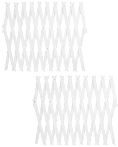 LABRIMP Valla de Celosía de Madera de Color Claro Extensible de 2 Piezas para Jardín y Patio, Enrejado Ajustable para Plantas Trepadoras como Rosas y Enredaderas